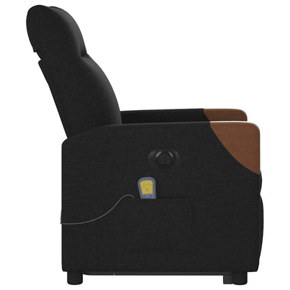 vidaXL Elektrischer Massagesessel mit Aufstehhilfe Schwarz Stoff