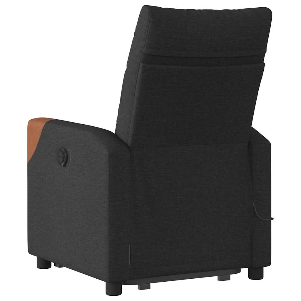 vidaXL Elektrischer Massagesessel mit Aufstehhilfe Schwarz Stoff