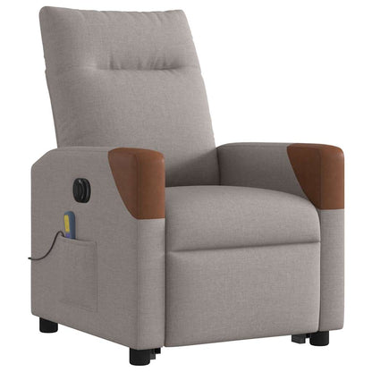 vidaXL Elektrischer Massagesessel mit Aufstehhilfe Taupe Stoff