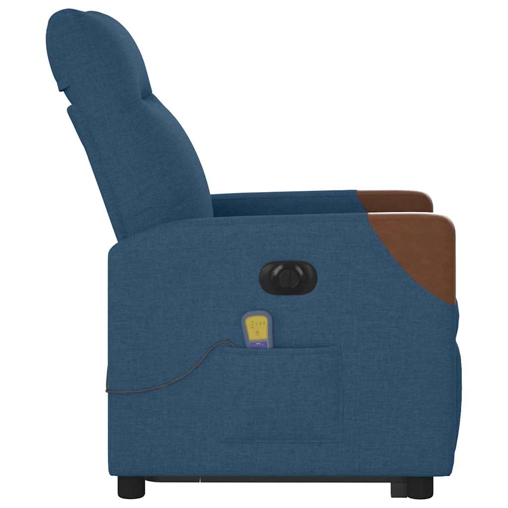 vidaXL Massagesessel mit Aufstehhilfe Elektrisch Blau Stoff
