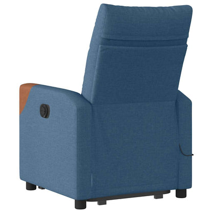 vidaXL Massagesessel mit Aufstehhilfe Elektrisch Blau Stoff