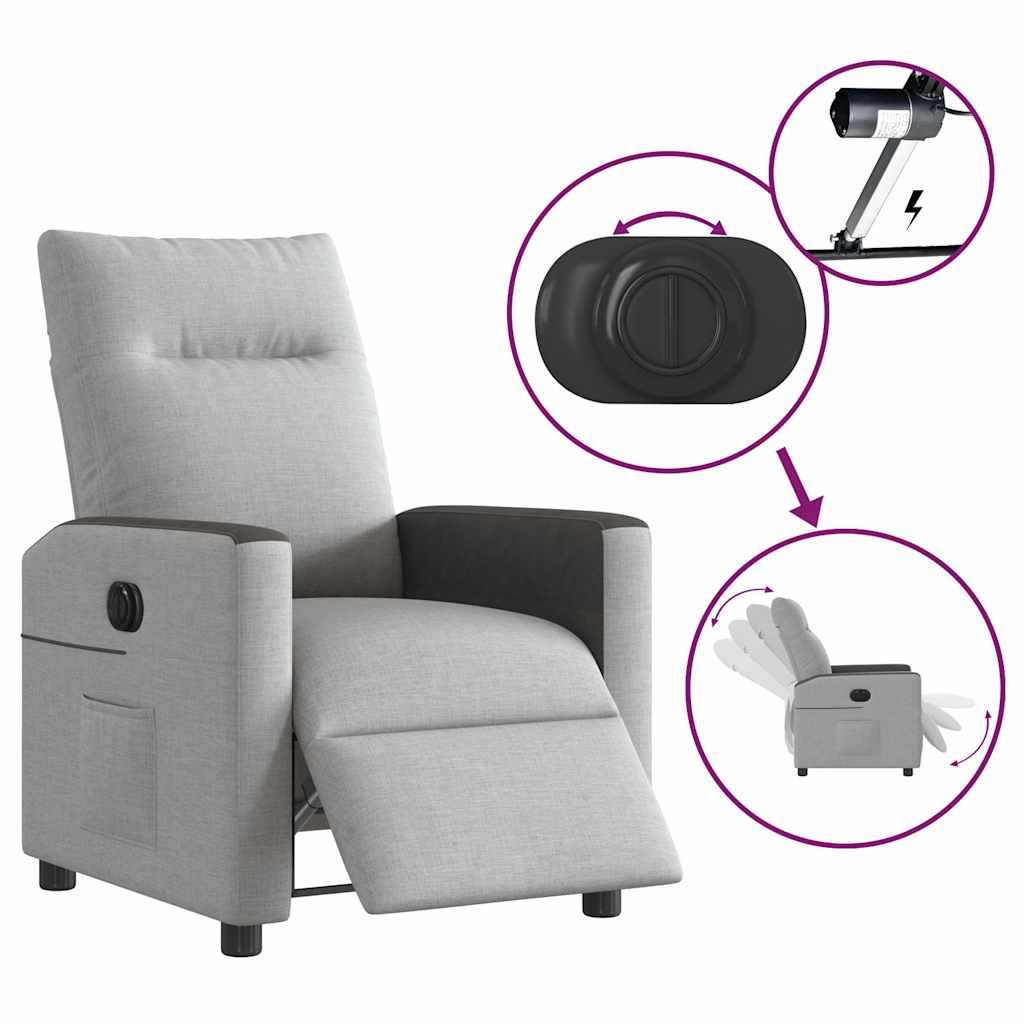 vidaXL Relaxsessel Elektrisch Wolkengrau Stoff