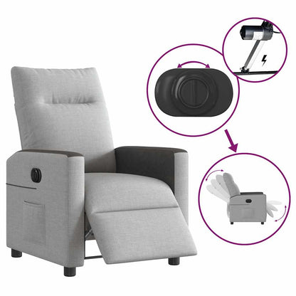 vidaXL Relaxsessel Elektrisch Wolkengrau Stoff