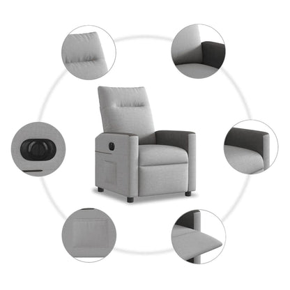 vidaXL Relaxsessel Elektrisch Wolkengrau Stoff