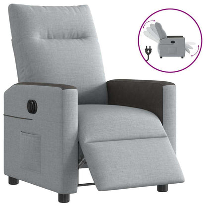 vidaXL Fauteuil relax électrique Gris clair Tissu