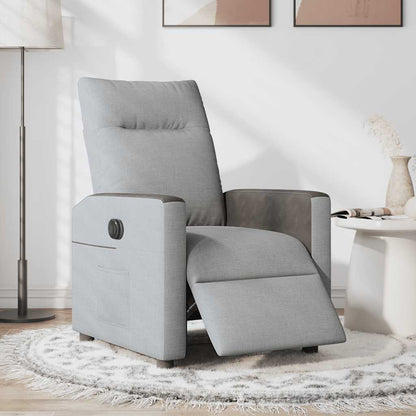 vidaXL Fauteuil relax électrique Gris clair Tissu