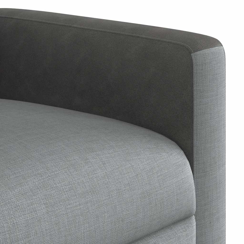 vidaXL Fauteuil relax électrique Gris clair Tissu