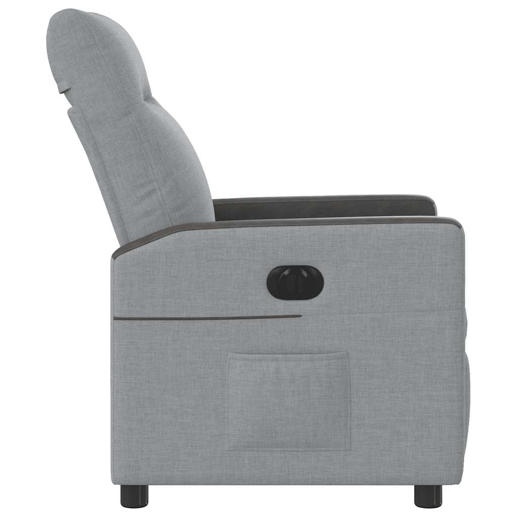 vidaXL Fauteuil relax électrique Gris clair Tissu