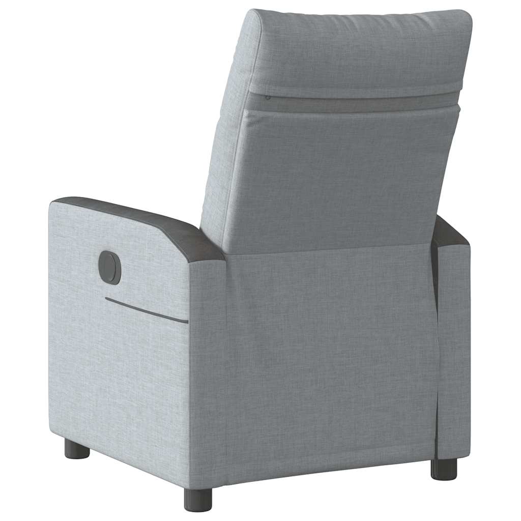 vidaXL Fauteuil relax électrique Gris clair Tissu