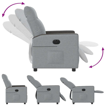 vidaXL Fauteuil relax électrique Gris clair Tissu