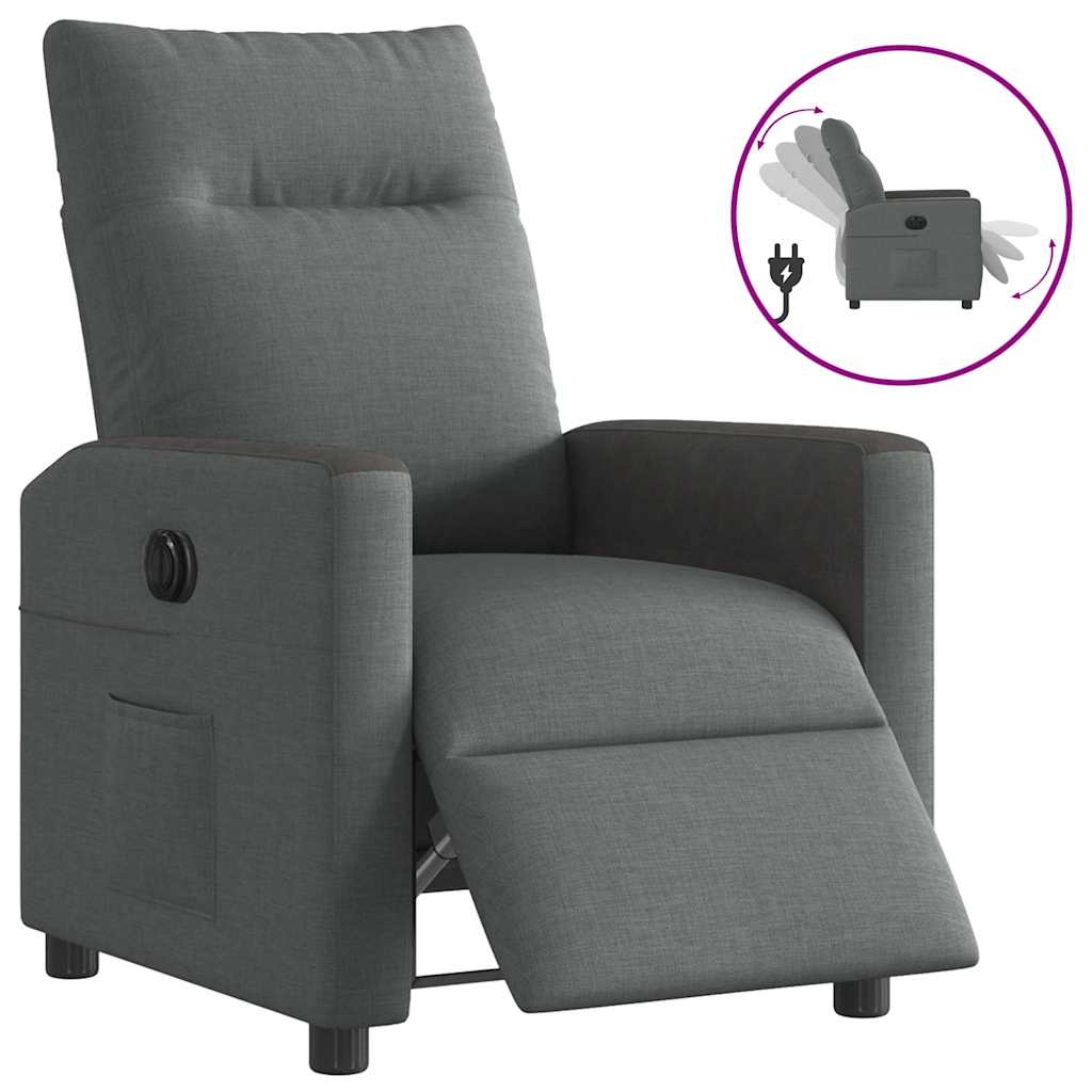 vidaXL Relaxsessel Elektrisch Dunkelgrau Stoff