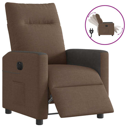 vidaXL Relaxsessel Elektrisch Braun Stoff