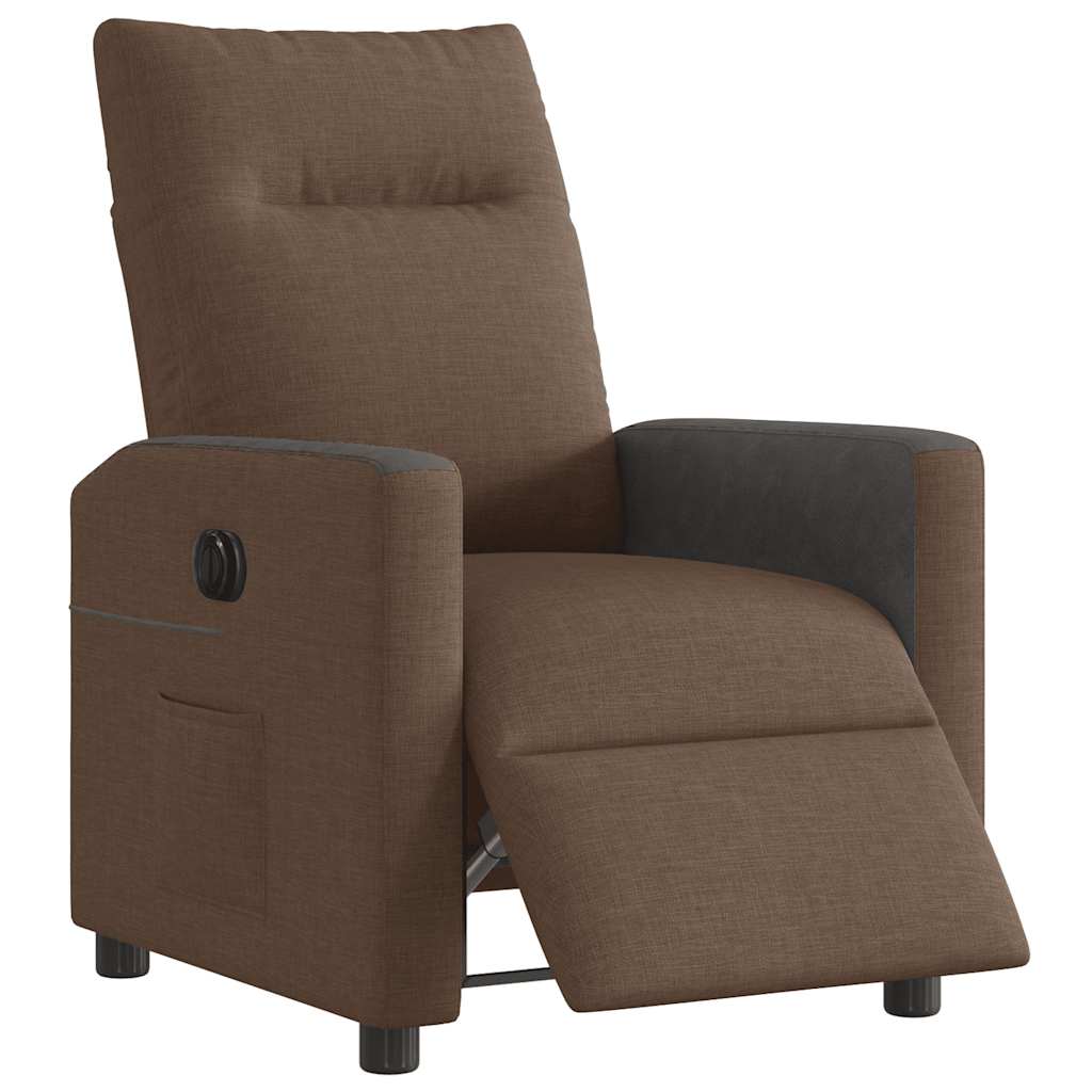 vidaXL Relaxsessel Elektrisch Braun Stoff