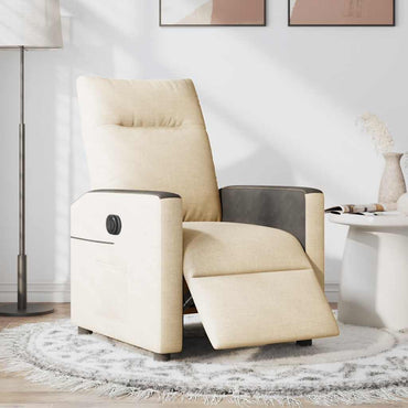 vidaXL Fauteuil de relaxation électrique crème tissu