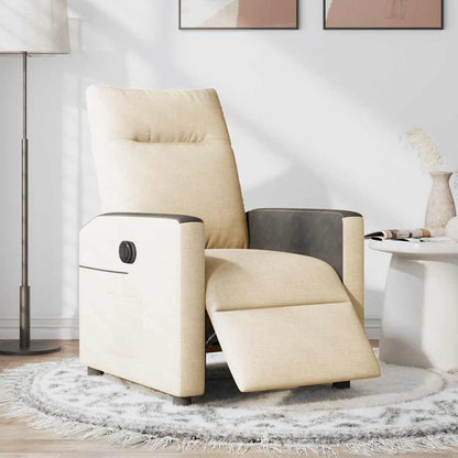 vidaXL Fauteuil de relaxation électrique crème tissu