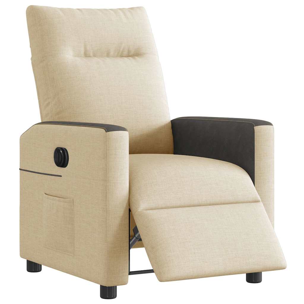 vidaXL Fauteuil de relaxation électrique crème tissu