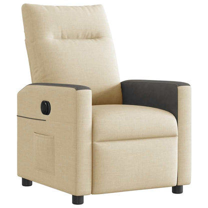 vidaXL Fauteuil de relaxation électrique crème tissu