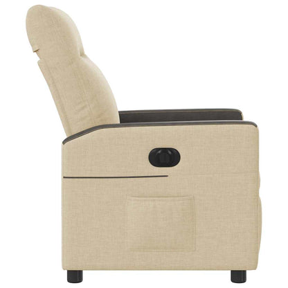 vidaXL Fauteuil de relaxation électrique crème tissu