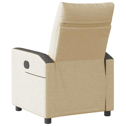 vidaXL Fauteuil de relaxation électrique crème tissu