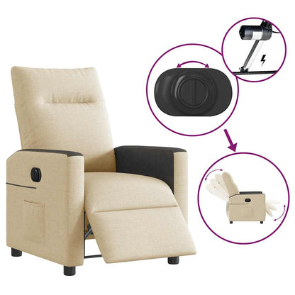 vidaXL Fauteuil de relaxation électrique crème tissu