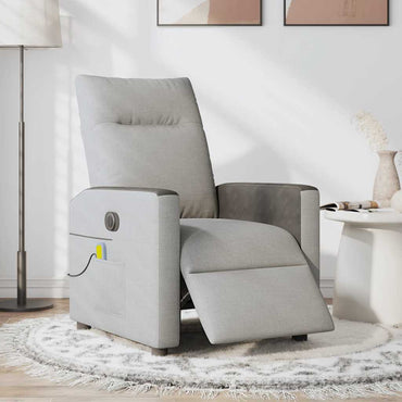vidaXL Fauteuil de massage électrique Gris nuage en tissu