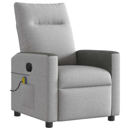 vidaXL Fauteuil de massage électrique Gris nuage en tissu