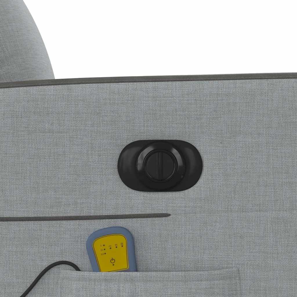 vidaXL Massagesessel Elektrisch Hellgrau Stoff