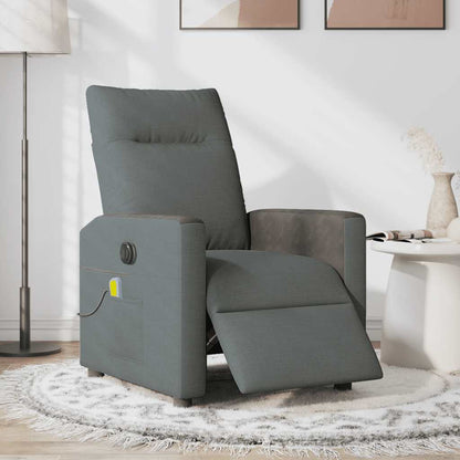 vidaXL Fauteuil de massage électrique Gris foncé Tissu