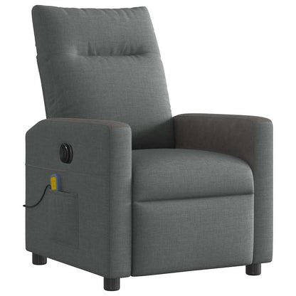 vidaXL Fauteuil de massage électrique Gris foncé Tissu
