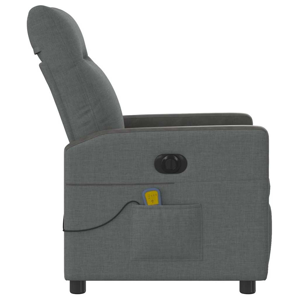vidaXL Fauteuil de massage électrique Gris foncé Tissu