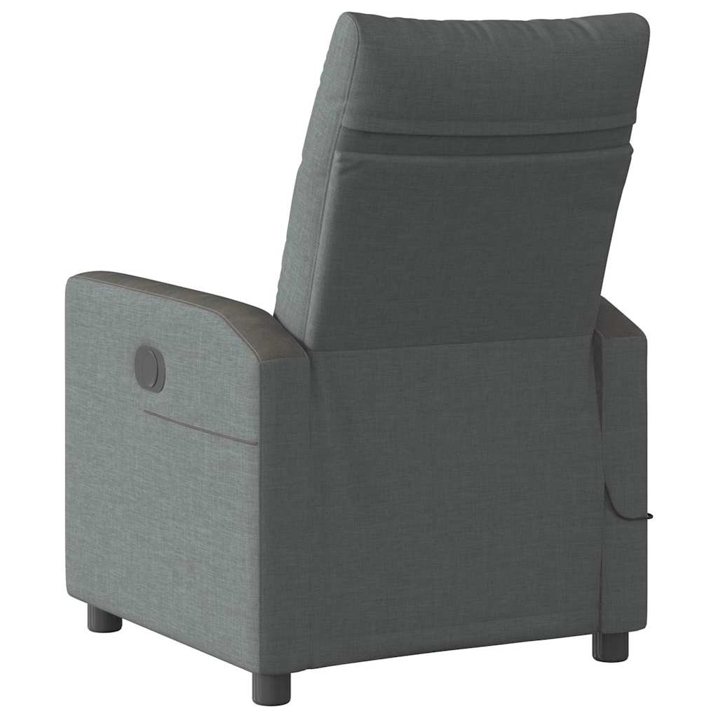 vidaXL Fauteuil de massage électrique Gris foncé Tissu