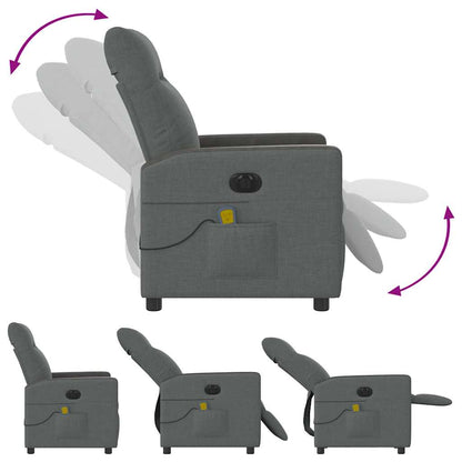 vidaXL Fauteuil de massage électrique Gris foncé Tissu