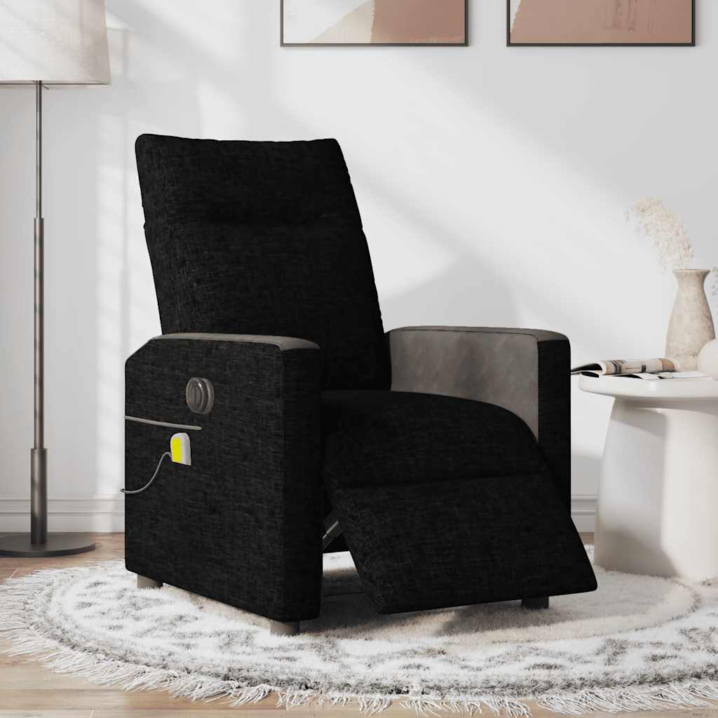 vidaXL Massagesessel Elektrisch Schwarz Stoff
