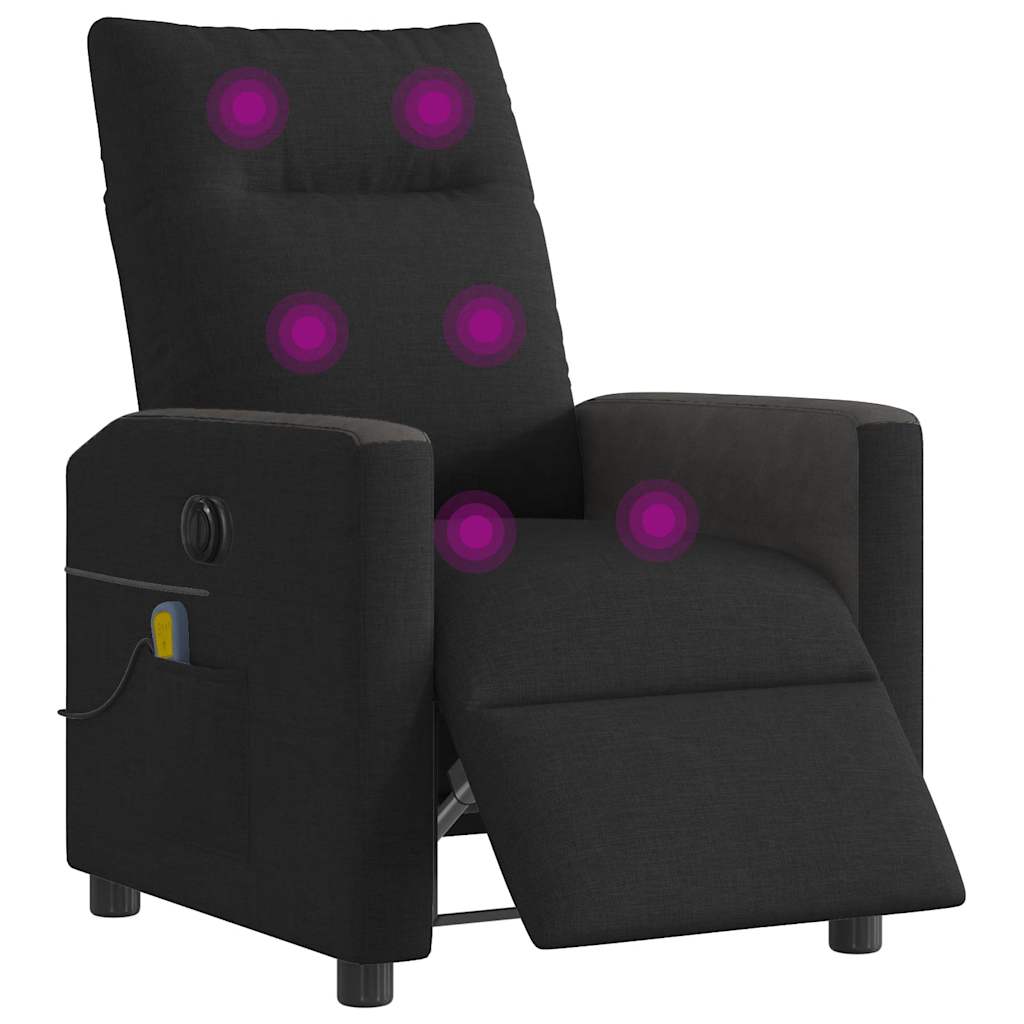 vidaXL Massagesessel Elektrisch Schwarz Stoff