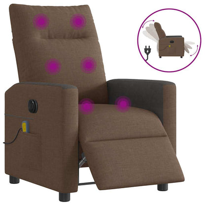 vidaXL Massagesessel Elektrisch Braun Stoff