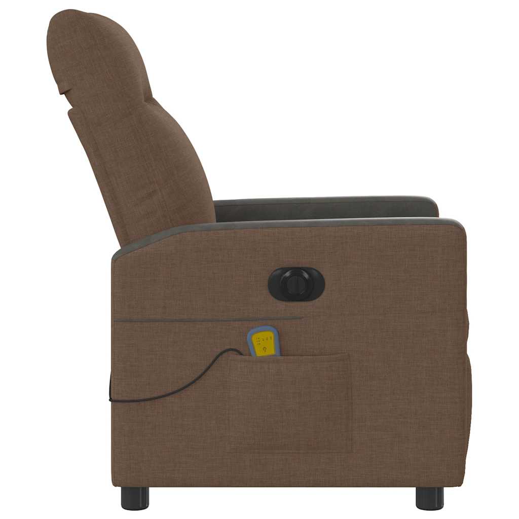 vidaXL Massagesessel Elektrisch Braun Stoff
