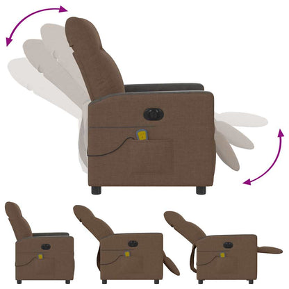 vidaXL Massagesessel Elektrisch Braun Stoff