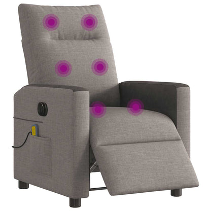 vidaXL Fauteuil de massage électrique en tissu taupe
