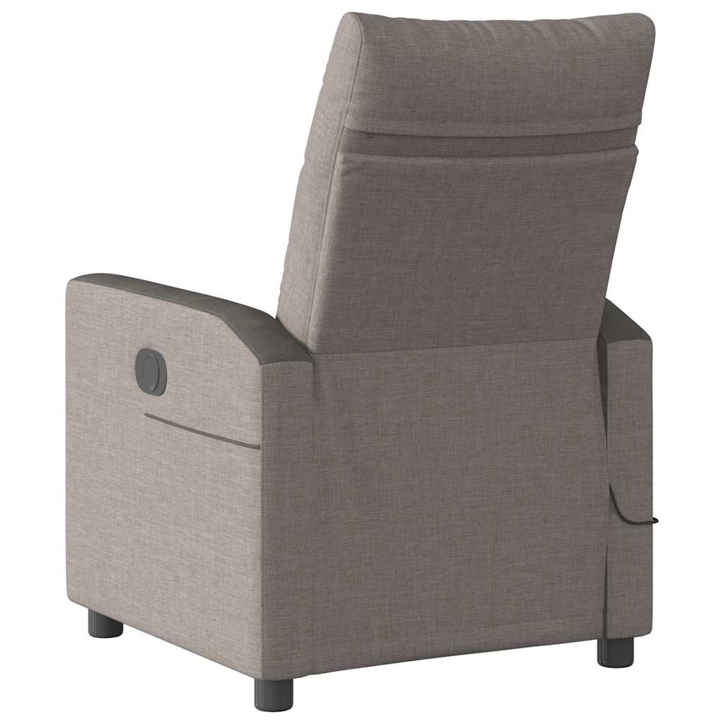 vidaXL Fauteuil de massage électrique en tissu taupe
