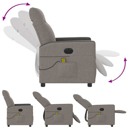 vidaXL Fauteuil de massage électrique en tissu taupe