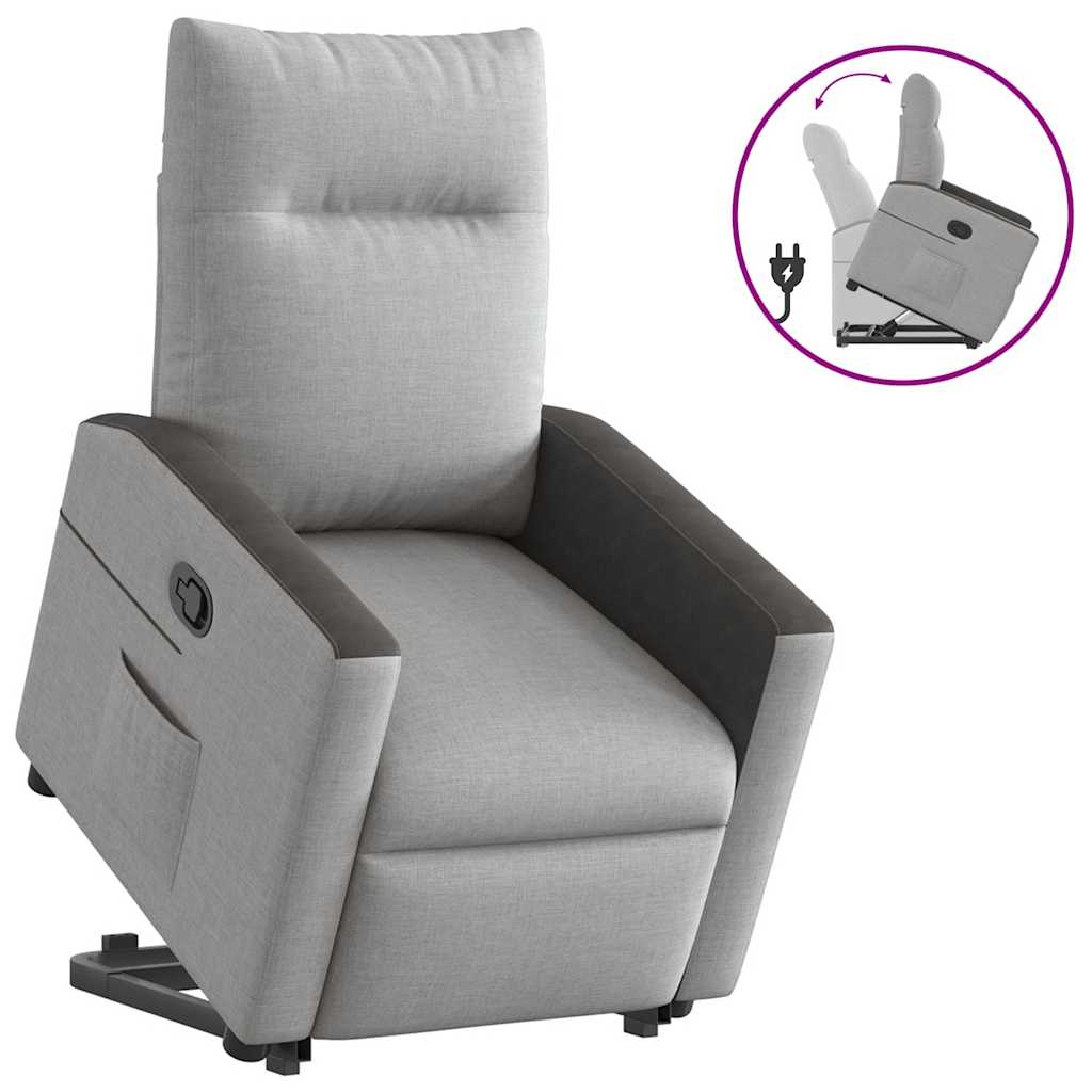 Fauteuil relax inclinable électrique gris nuage en tissu vidaXL