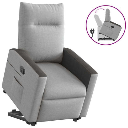 Fauteuil relax inclinable électrique gris nuage en tissu vidaXL