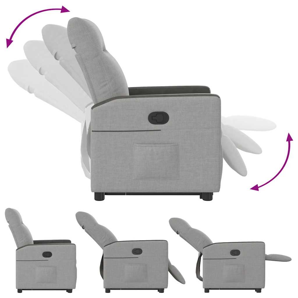 Fauteuil relax inclinable électrique gris nuage en tissu vidaXL