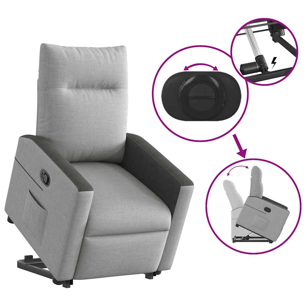 Fauteuil relax inclinable électrique gris nuage en tissu vidaXL
