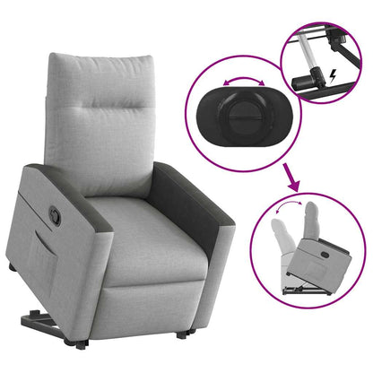 Fauteuil relax inclinable électrique gris nuage en tissu vidaXL