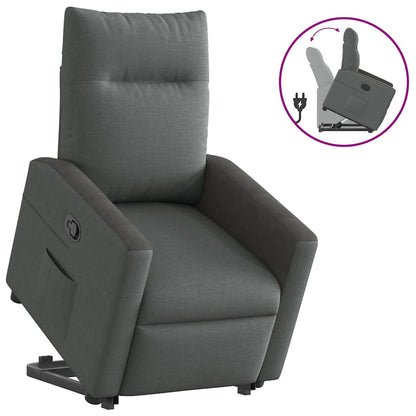 vidaXL Relaxsessel mit Aufstehhilfe Dunkelgrau Stoff