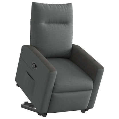 vidaXL Relaxsessel mit Aufstehhilfe Dunkelgrau Stoff