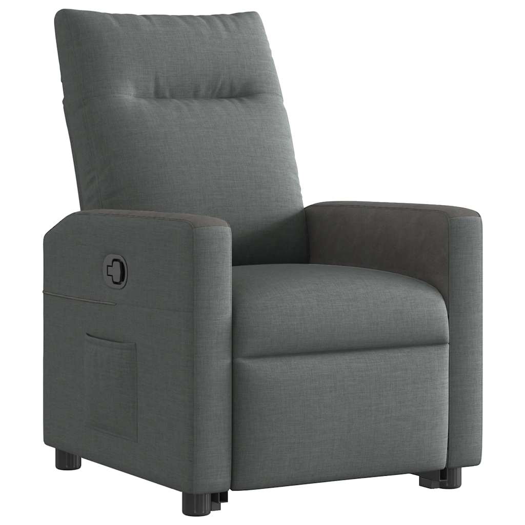 vidaXL Relaxsessel mit Aufstehhilfe Dunkelgrau Stoff