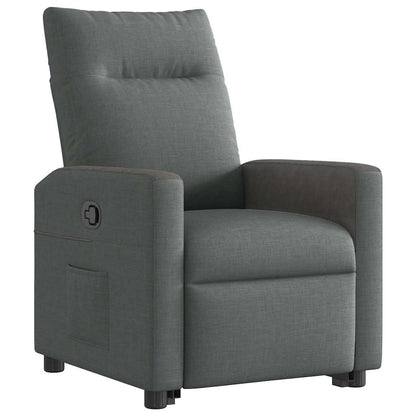 vidaXL Relaxsessel mit Aufstehhilfe Dunkelgrau Stoff