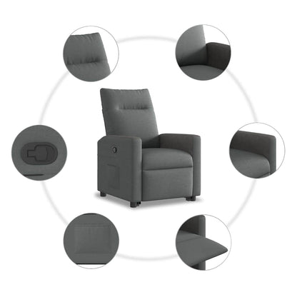 vidaXL Relaxsessel mit Aufstehhilfe Dunkelgrau Stoff